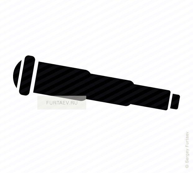 Vector Icon Of Spyglass - Binoculars (620x553), Png Download