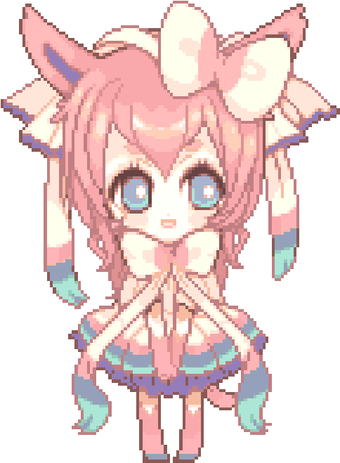Jenguin - Cute Anime Pixel Gif (500x658), Png Download