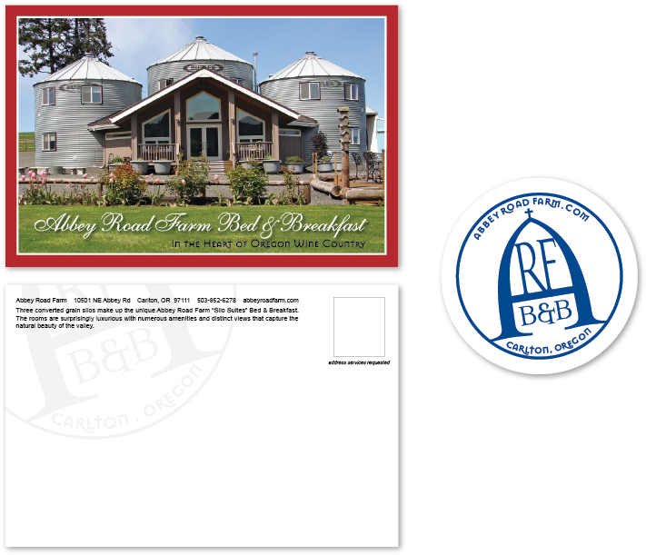 Postcard, Coaster And Rack Card For Abbey Road Farm - Grain Bins Converted To A Home (718x617), Png Download