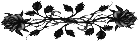 Gothic Tattoos Png Transparent Images - Black Rose Necklace Circle Charm (600x235), Png Download