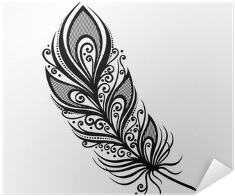 Peerless Decorative Feather , Patterned Design, Tattoo - Plumas Para Dibujar Tatuajes (400x400), Png Download