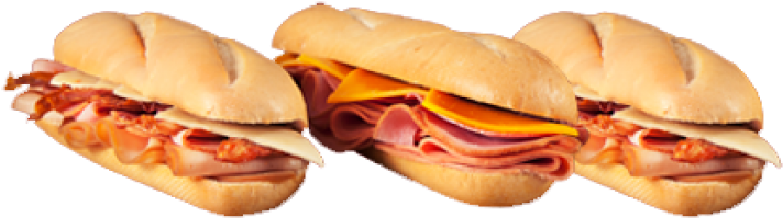 Deli-subs - Ham And Cheese Sandwich (736x230), Png Download