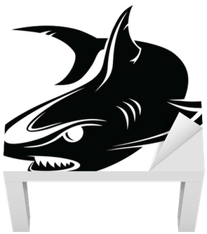 The Vector Image Of A Lack Table Veneer • Pixers® • - Shark Vinyl Wall Art Decal Sticker, Black, Size Medium (400x400), Png Download