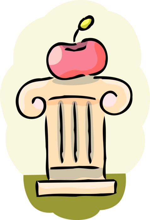 Vector Illustration Of Education And Learning Apple (477x700), Png Download
