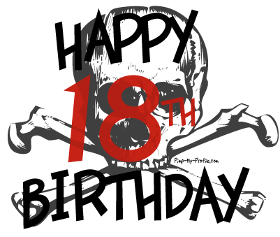 Happy 18 Birthday Graphics And Comments - My Happy Birthday 18 (449x375), Png Download
