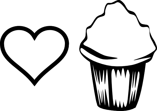 How To Set Use Heart Cupcake Image Svg Vector - Muffin Clip Art (600x424), Png Download