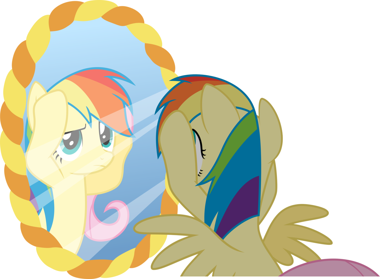 Plsim, Fluttershy, Magic Duel, Mirror, Rainbow Wig, - Illustration (1280x937), Png Download