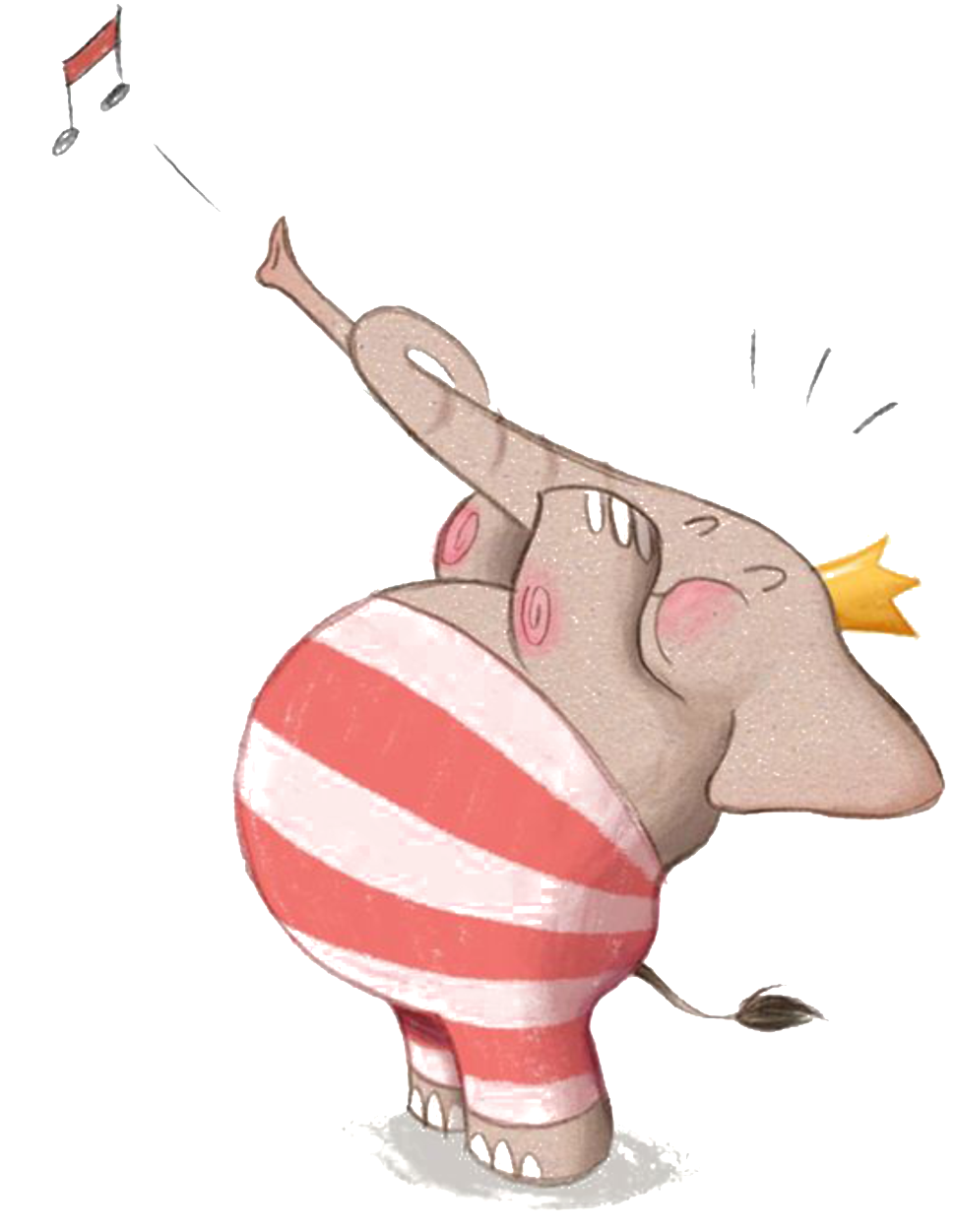 Painted Fairytale Elephant Pattern Elements - Elefante Ilustración (1024x1307), Png Download