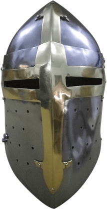 14th Century Gilded Sugar Loaf Visored Helmet (415x415), Png Download