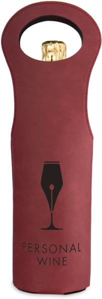 Leatherette Wine Bag - Wine (425x600), Png Download