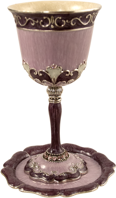 Purple Havdalah Cup & Tray - Pewter Kiddush Cup And Dish With Purple Enamel Finish (800x800), Png Download
