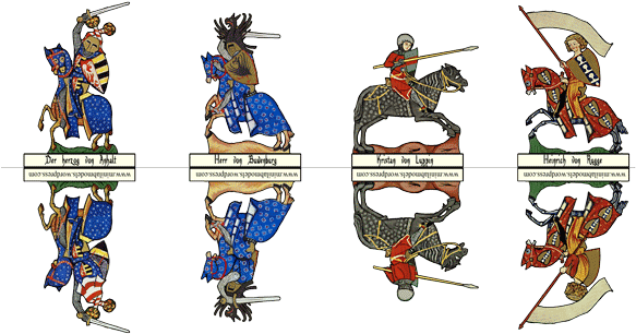 Codex Manesse Knights 4 Lres - Knight (600x333), Png Download