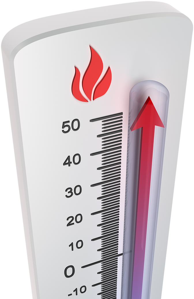 Stands Up To Hot Environments - Rise In Temperature (892x1065), Png Download