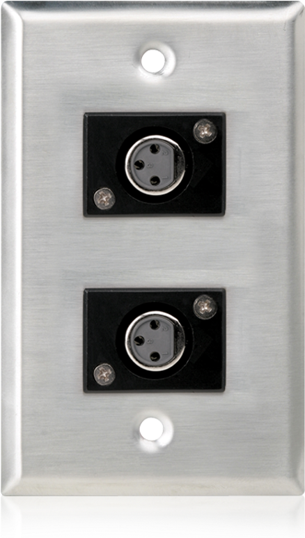 Single Gang Stainless Steel Plate With Female 3 Pin - Xlr Connector (800x800), Png Download