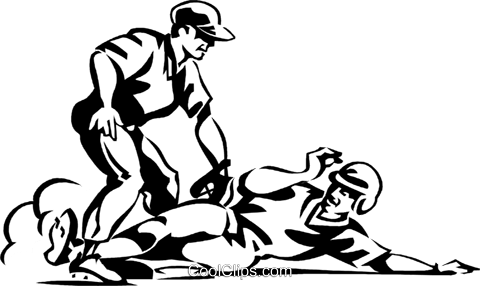 Baseball Player Sliding Clip Art - Baseball Player Sliding Clipart (480x286), Png Download