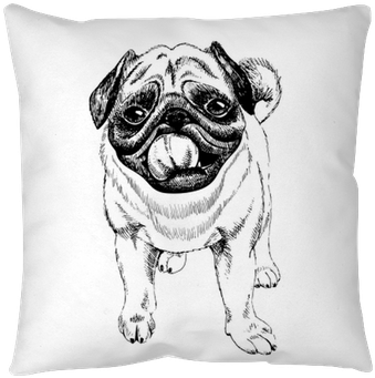 Portrait Of Pug Dog - Mops Kreslený (400x400), Png Download