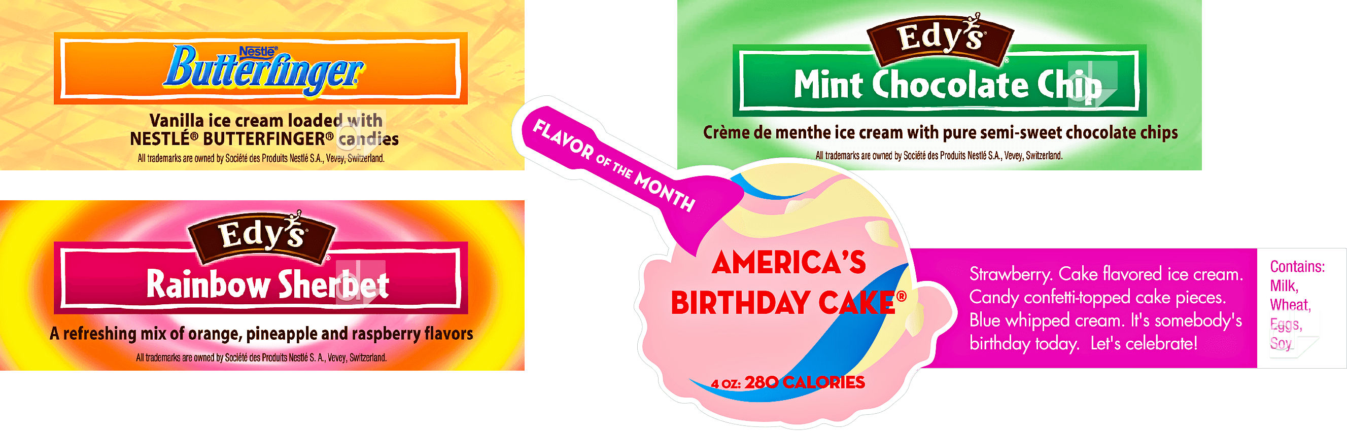 Vinyl Menu Strips Printing By Dilco In Orange, Ca - Edy’s/dreyer’s Limited Edition Ice Cream 48 Fl. Oz. (2655x850), Png Download