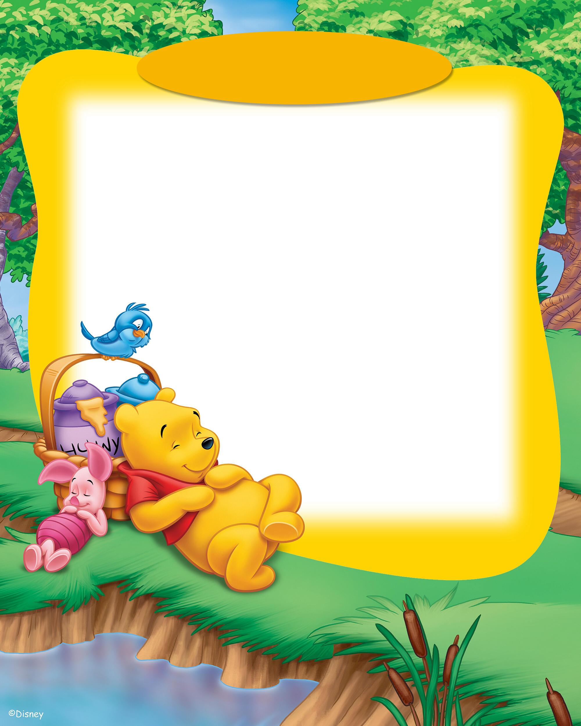 Winnie The Poo Marcos Creativos, Editar Fotos, Diplomas, - Free Winnie The Pooh Frames (2000x2500), Png Download