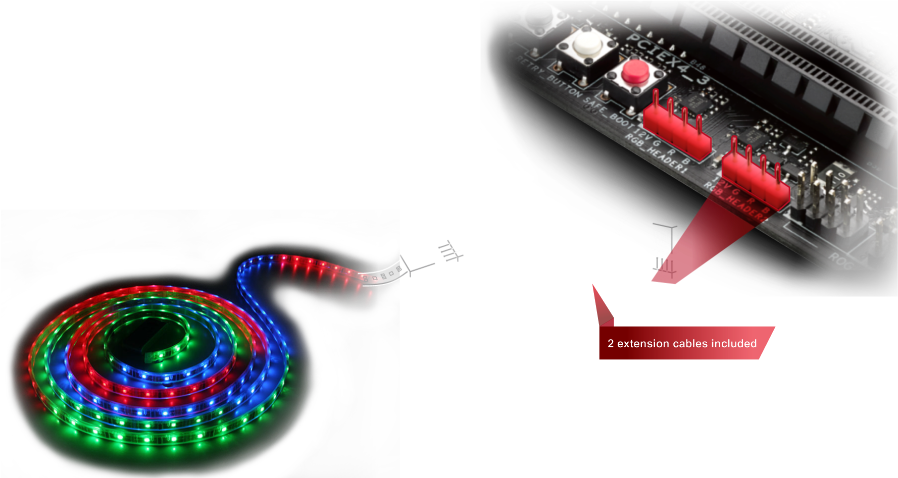 Aura 4 Pin Rgb Strip Headers & Lighting Control - Asus Maximus Viii Hero Alpha Intel Z170 Lga1151 Atx (1920x998), Png Download