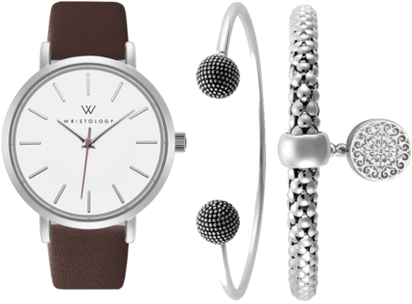 Olivia Silver Lines Bracelet Gift Set - Wristology Olivia Lines Rose Gold (480x480), Png Download