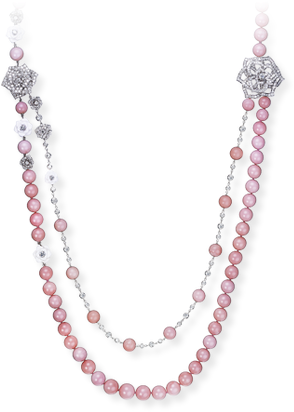 Cadena De Oro Blanco, Diamantes, Calcedonia Y Ópalo - Necklace (480x480), Png Download