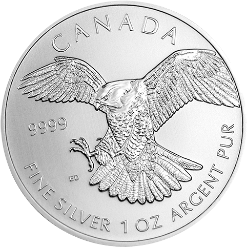 2014 Canadian Silver Peregrine Falcon - Silver (500x500), Png Download