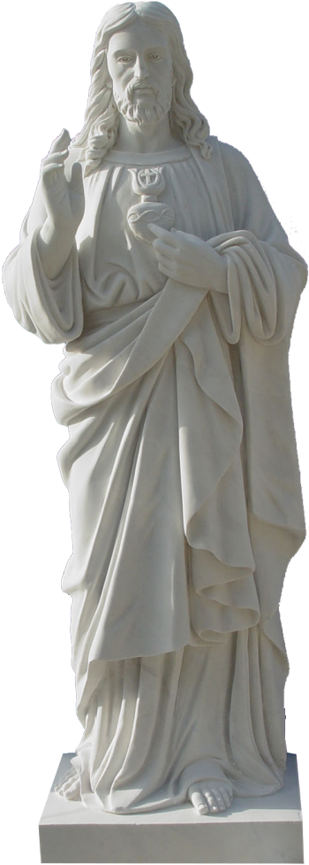 Escultura Estatua Del Sagrado Corazón De Jesús - Mármol Estatuas De Jesus (398x1030), Png Download