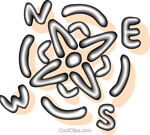 Compass With North, East, South, West Royalty Free (480x432), Png Download