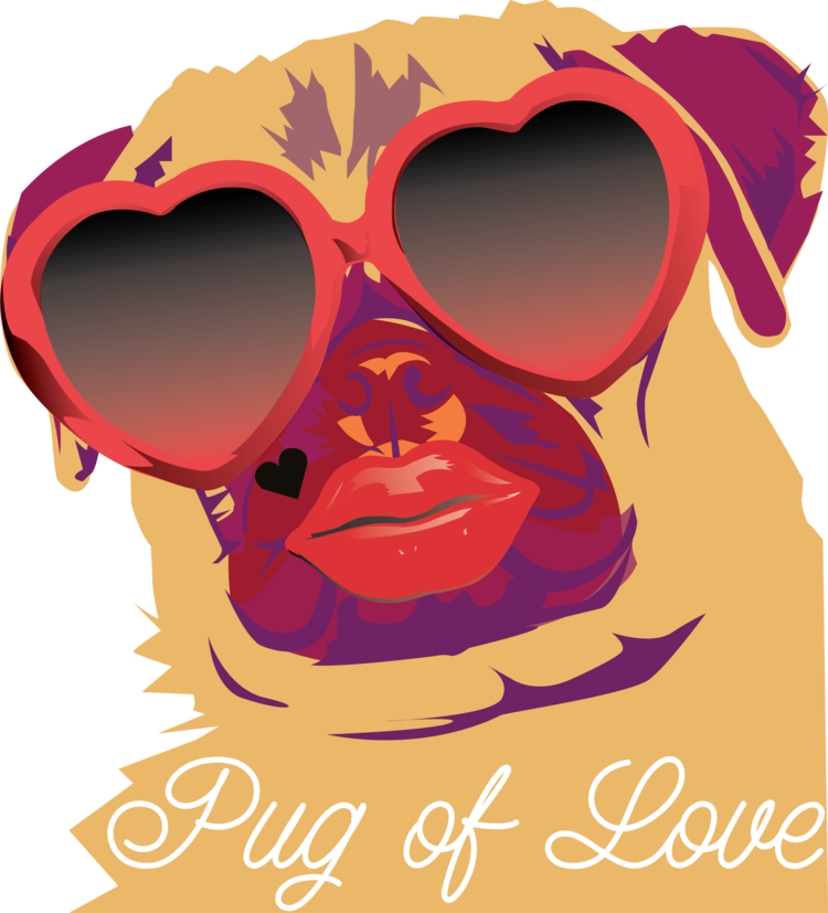 Pug Of Love - Love (750x827), Png Download