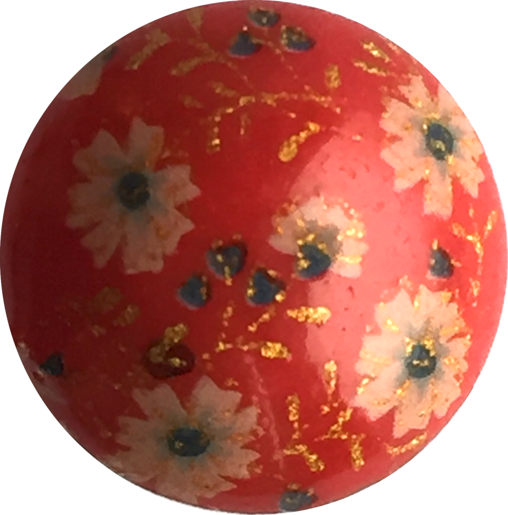 Red With Tiny Flowers Vintage Japanese Button 1/2" - Christmas Ornament (473x480), Png Download