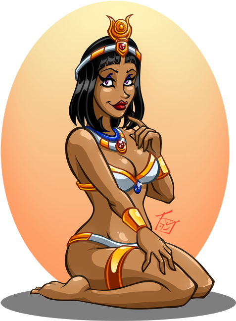 Egyptian Zahra13 - Sexy Cartoon Egypt Girl (565x731), Png Download