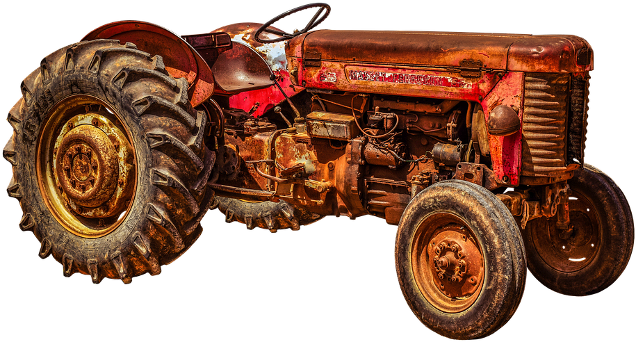 Tractor Clipart Trolly - Old Tractor Png (960x552), Png Download