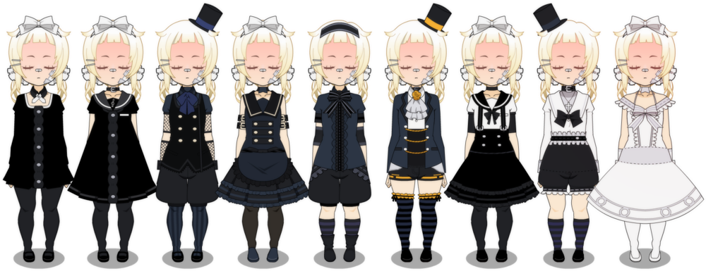 Exports B W Lolita Fashion By Biiiscoito-d8znrzd - Gothic Lolita Kisekae (1024x439), Png Download