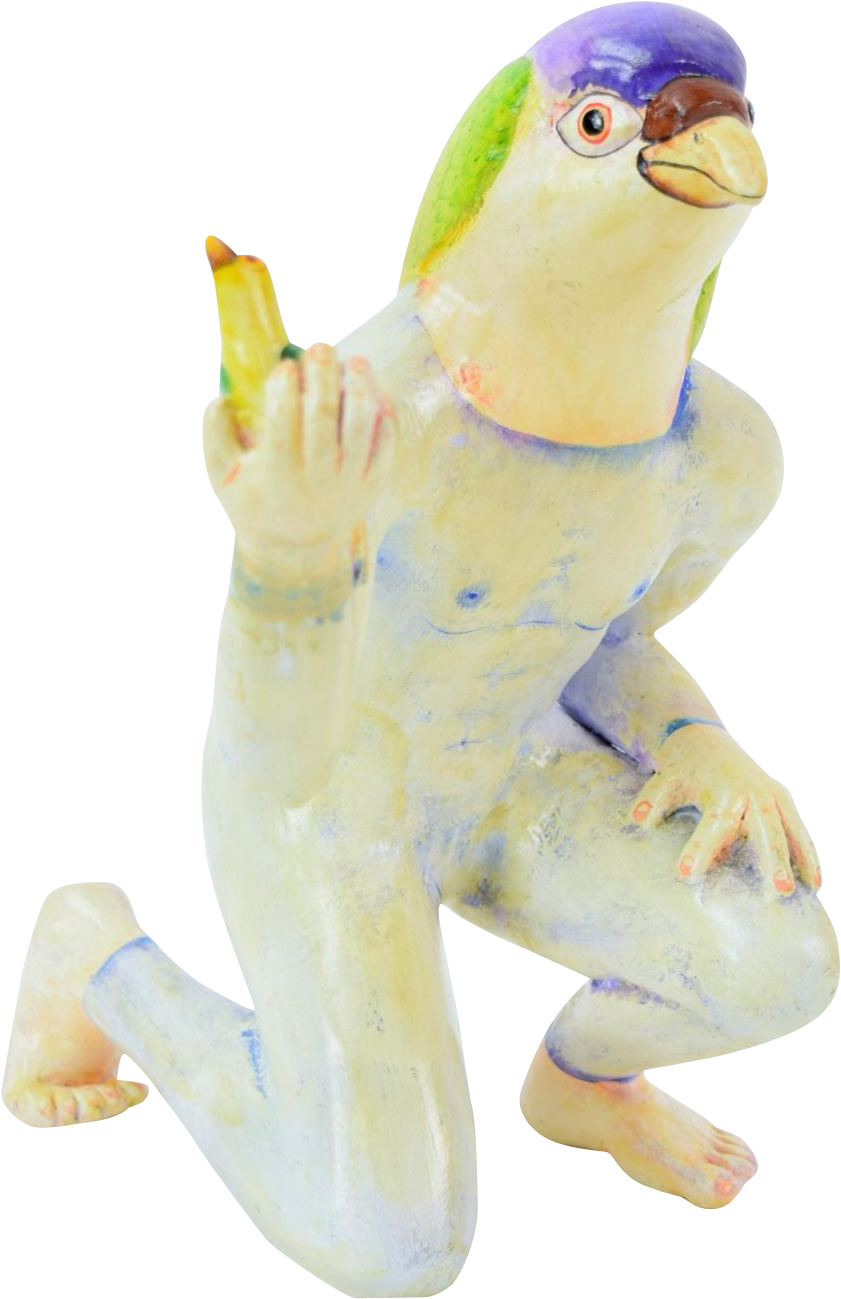 Vintage Mexican Surrealist Art Pottery Nude Man W Exotic - Art (1298x1298), Png Download