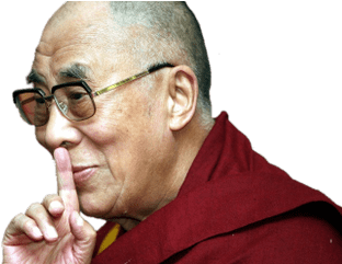 Dalai Lama Finger In Front Of Mouth - Bouddhisme Personnage Important (400x400), Png Download