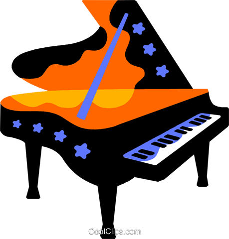 Grand Piano Royalty Free Vector Clip Art Illustration (459x480), Png Download