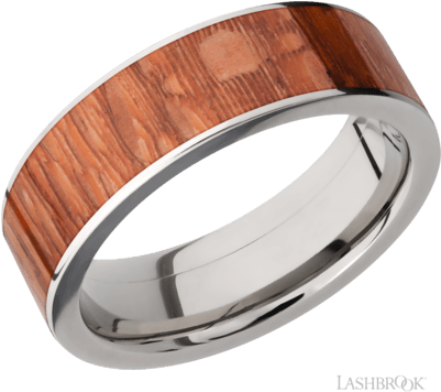 14kt White Gold Ring With Wood Inlay - Lashbrook Titanium 7mm Flat Band With Thuya Burl Inlay (400x400), Png Download