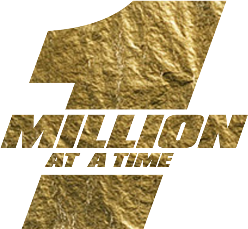One Million At A Time Logo With Number - 1 Million Logo Png (1180x944), Png Download