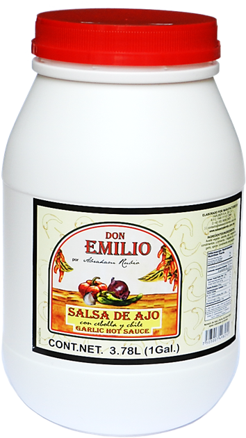 Don Emilio, Salsa De Ajo Con Cebolla Y Chile 1 Galon - Salsa De Ajo Y Cebolla (361x635), Png Download