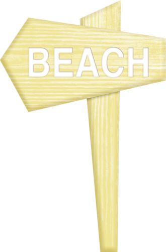 Svg Black And White Download Beach Sign Clipart - Transparent Beach Sign Clipart (330x500), Png Download