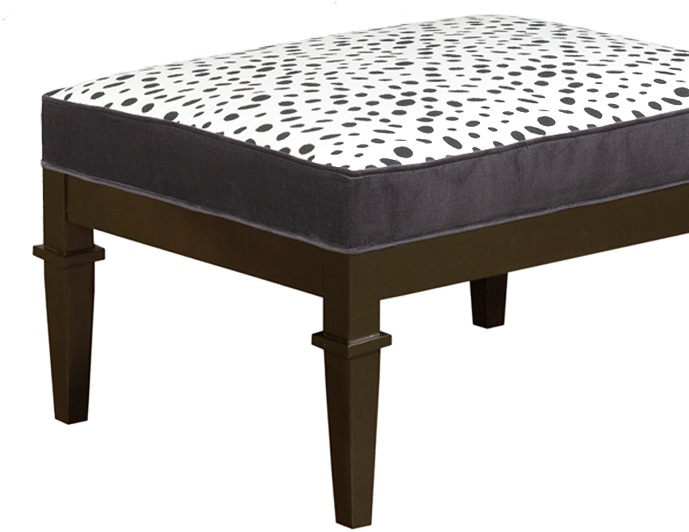 Dalmation Print Black And White Spotted Ottoman Modern - Ottoman (781x576), Png Download