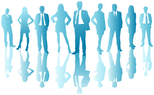 Free Download Business People Blue Silhouette Clipart - Business People Blue Silhouette (533x333), Png Download