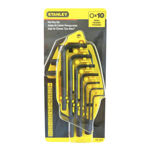 Juego 10 Llaves Allen 1/16" A 3/8" Stanley - 69 254 (600x600), Png Download