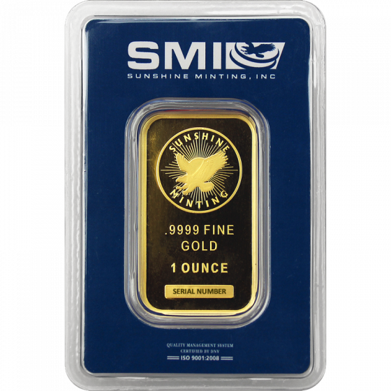 1 Oz Sunshine Gold Bars In Assay - Sunshine Gold 1 Oz (560x560), Png Download