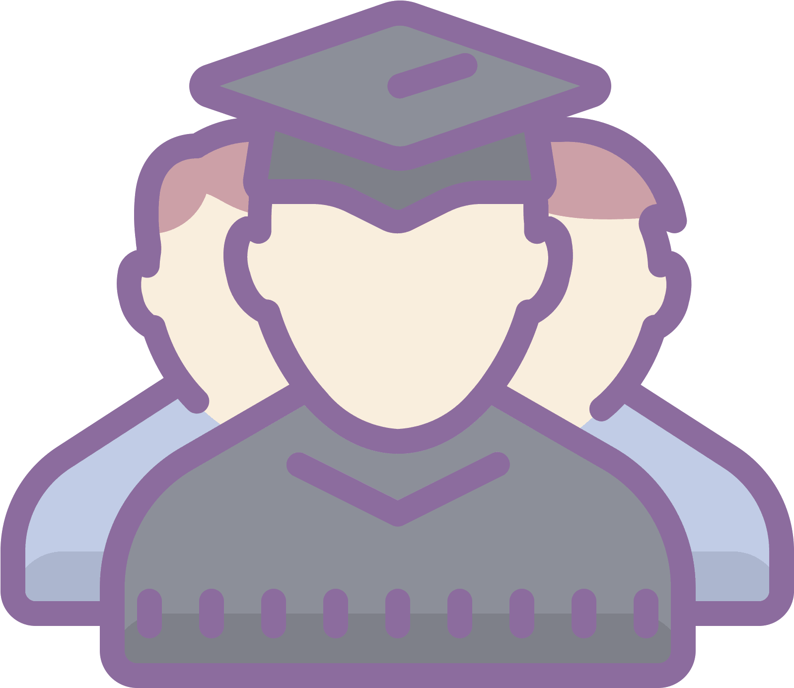 The Outline Of Two People Walking - Students Icon (1600x1600), Png Download