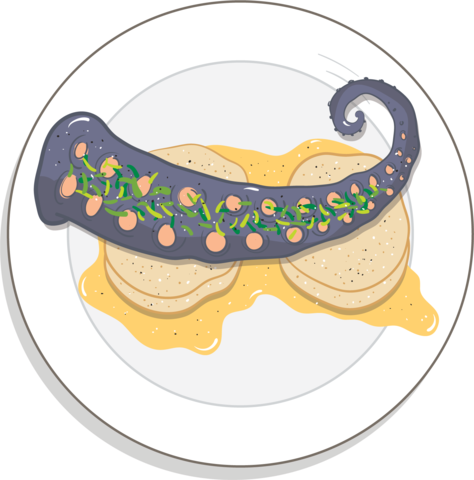 Pulpo A La Plancha - Earth University (474x480), Png Download