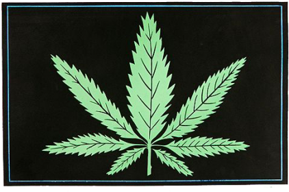 Fucking Awesome Outline Logo Beanie - Weed Leaf Black Light Poster (450x300), Png Download