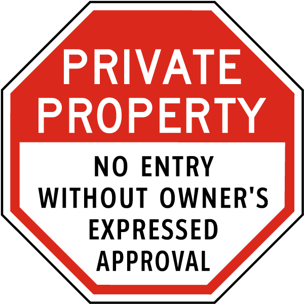 No Entry Without Owner Approval Sign - Private Property No Parking Violators Will Be Towed (600x600), Png Download
