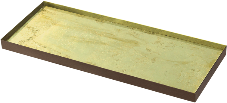 Tgn 020386 Gold Leaf Mini Glass Tray Metal Rim Re S - Tray (784x784), Png Download