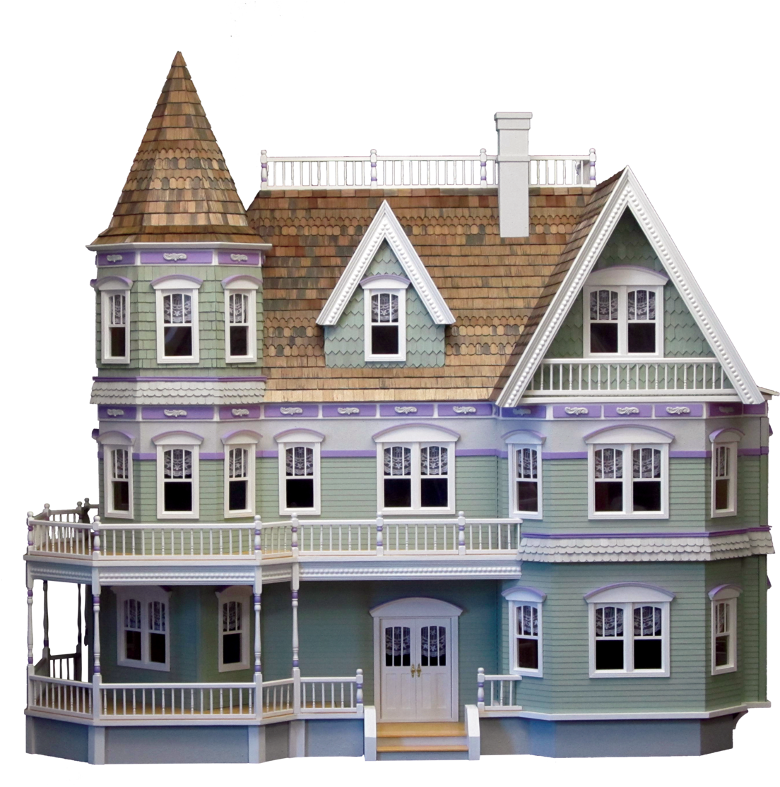 Queen Anne Dollhouse Kit - Queen Anne Victorian Mansion Dollhouse (1280x1280), Png Download